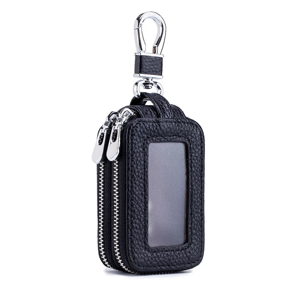 Genuine Leather Car Key Wallet Zipper Key Organiser Case Unisex — image 7