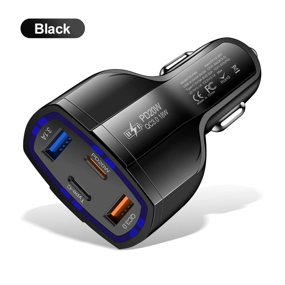 38W PD Type-C Car Charger QC3.0 USB Fast Charge Multi-Port New Charging One for — image 7