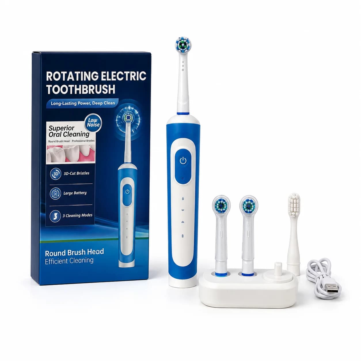 Rotary Electric Toothbrush for Adults 3 Modes IPX7 Waterproof — image 8