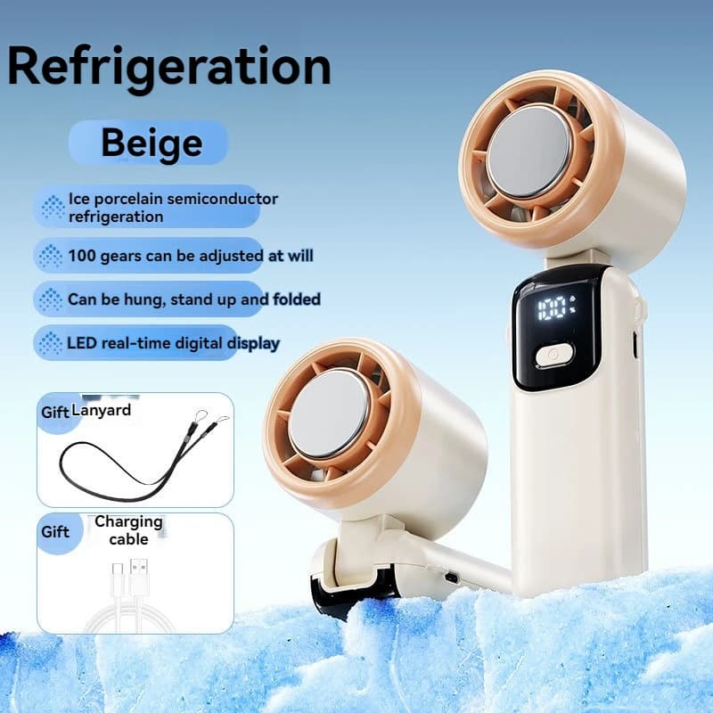 Portable Handheld Fan with Ice Pack Folding Neck Fan Outdoor Cooling — image 6