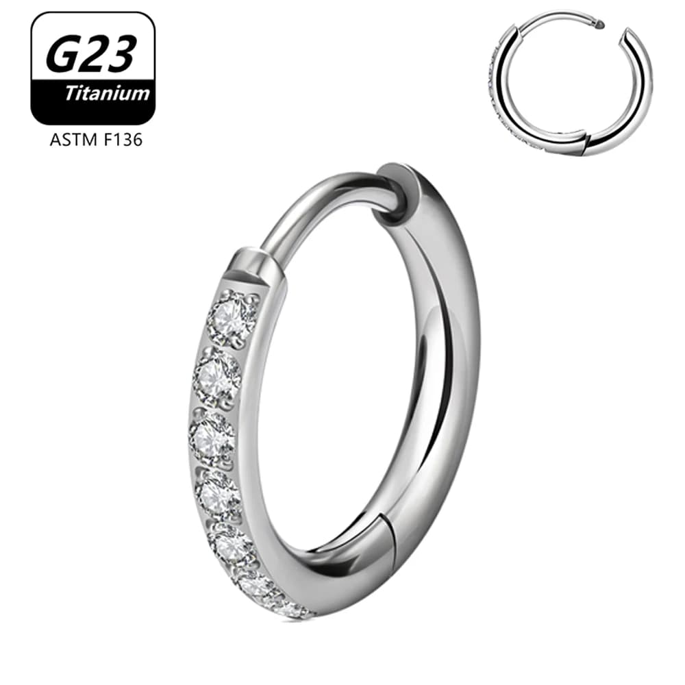10 Pcs G23 Titanium Hoop Earrings Nose Ring ASTM F136 Body Jewellery — image 15