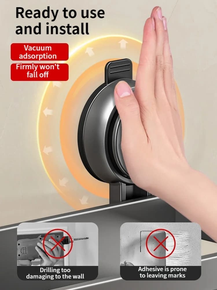 Bathroom Shelf Suction Cup Rack Aluminium No Drill Shower Toilet Storage Organiser — image 4