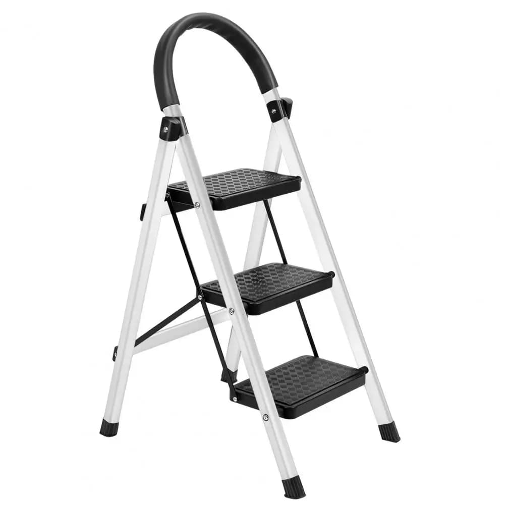 3 Step Ladder Folding Stool 330lbs Load Capacity Home RV Work New Multi Purpose — image 9