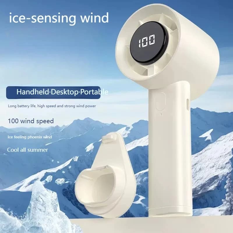 Portable Mini Handheld Fan USB Rechargeable LED Desktop Fan 100 Speeds — image 5