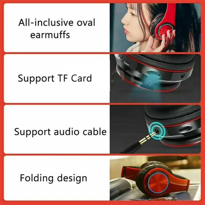 Wireless Bluetooth Headphones Noise Cancelling Gaming Stereo Headset B39 UK — image 5