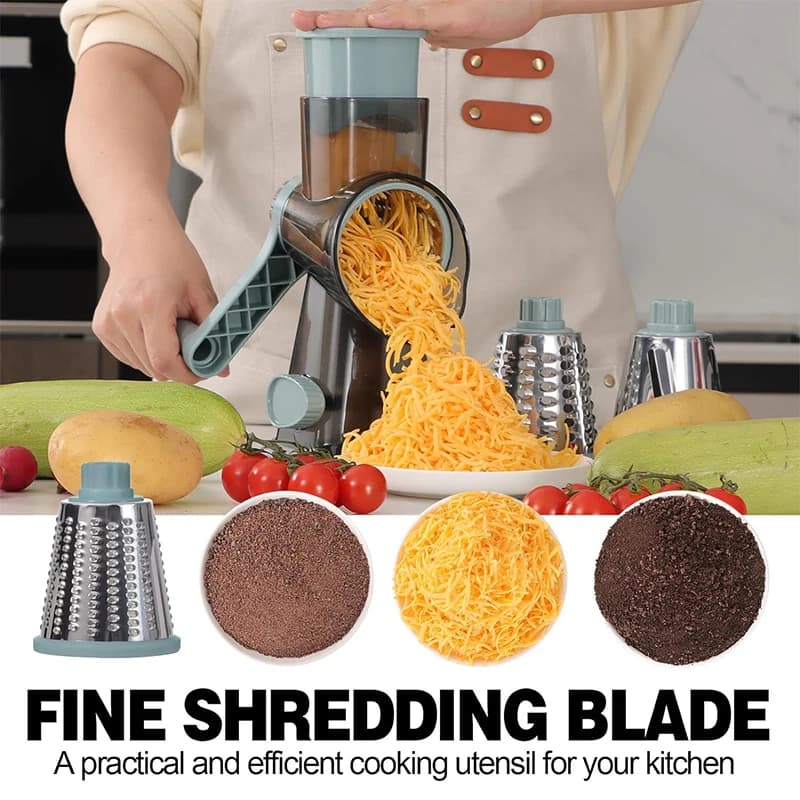 3-in-1 Rotary Cheese Grater Manual Vegetable Slicer Shredder Nut Grinder — image 2
