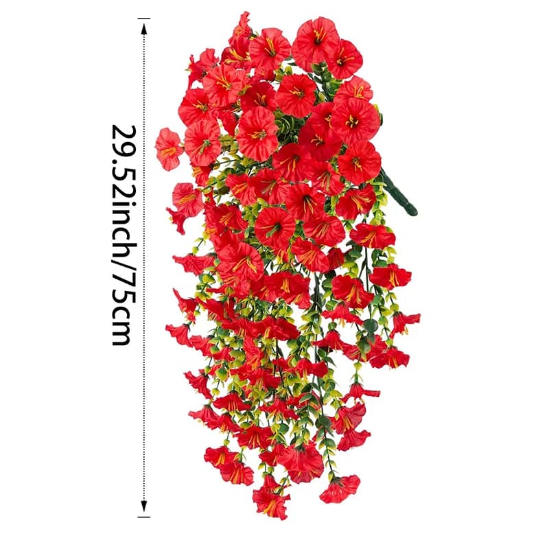 Artificial Morning Glory Hanging Vine Flowers 75cm Faux Plant Decor White | 2 Pcs — image 8