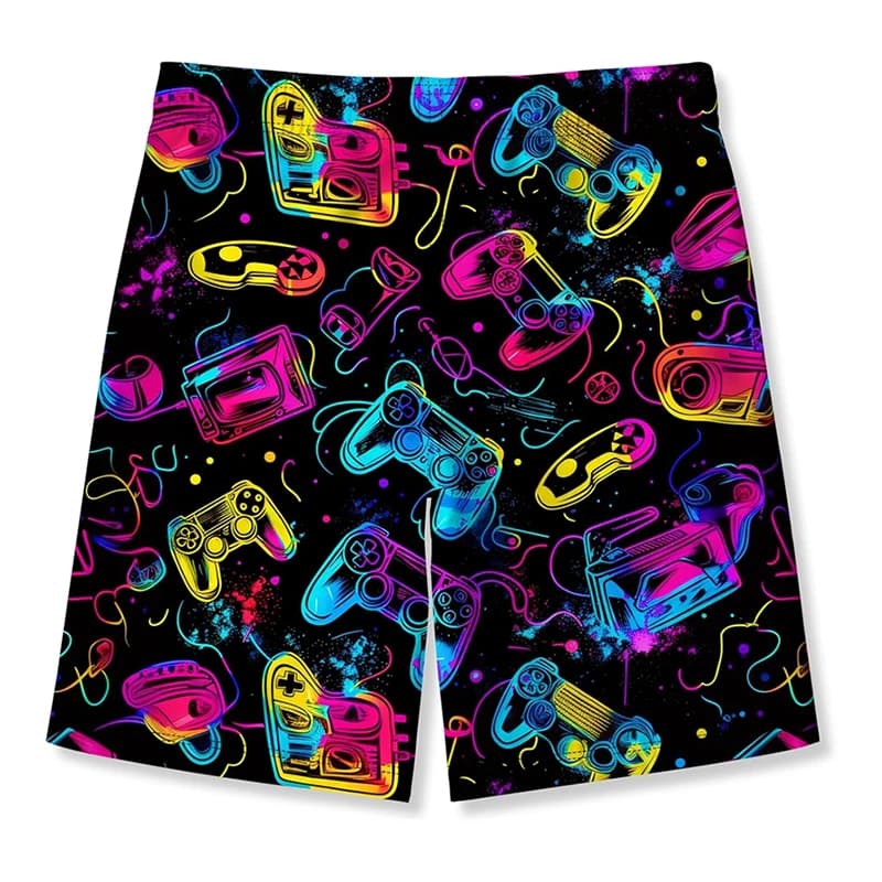 Men's Beach Shorts 3D Neon Print Colourful Board Shorts Swim Trunks Harajuku — image 11