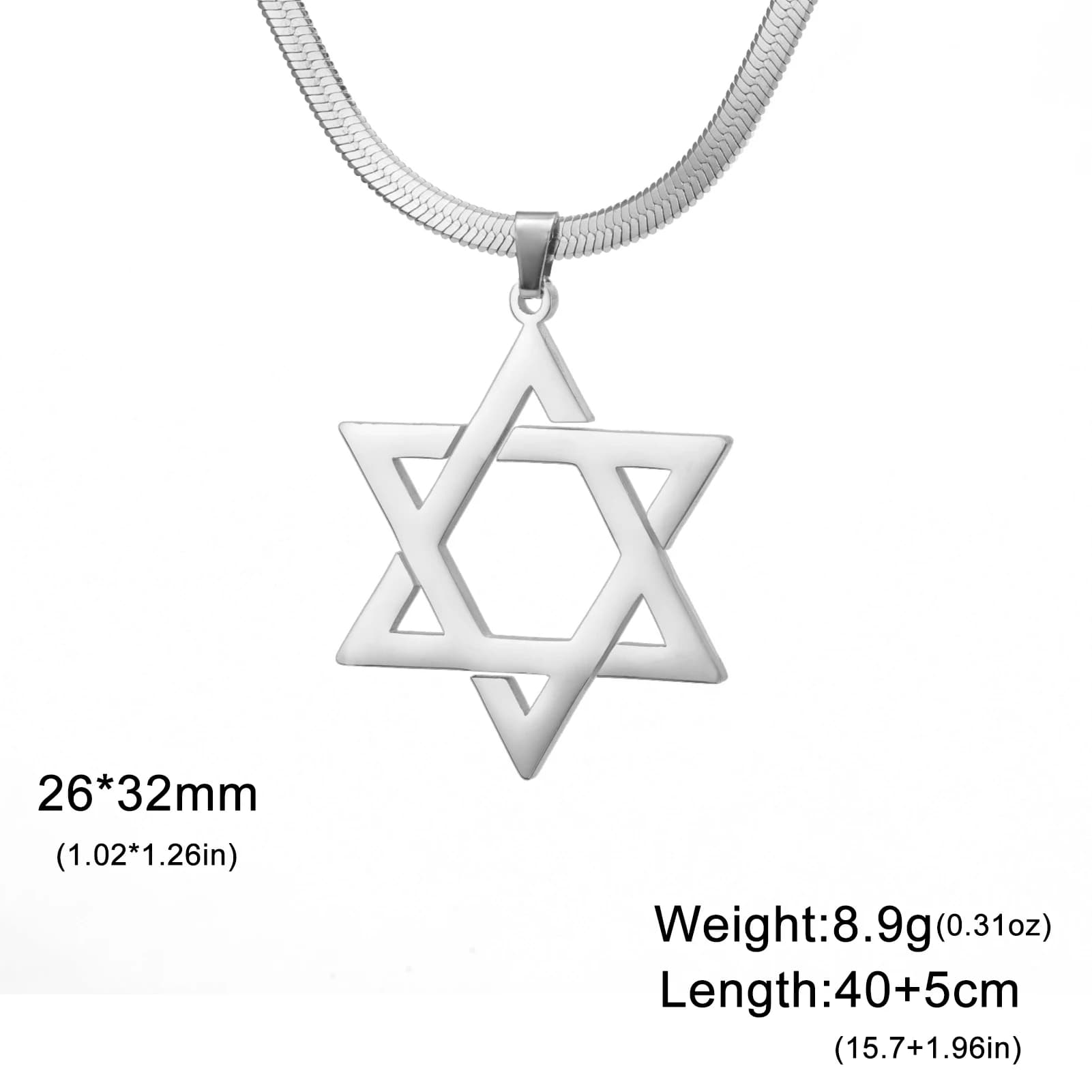 Star of David Pendant Necklace Stainless Steel Jewish Jewellery for Men — image 7