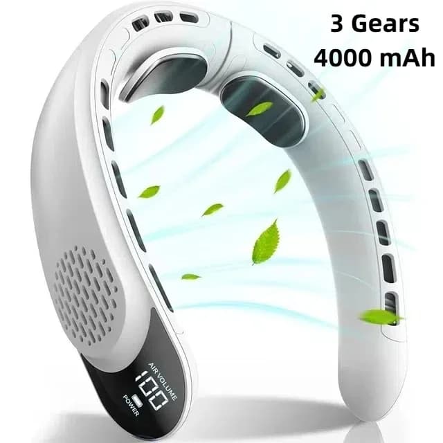Portable Neck Fan USB Rechargeable 4000mAh 3 Speed Bladeless Outdoor 360° — image 9