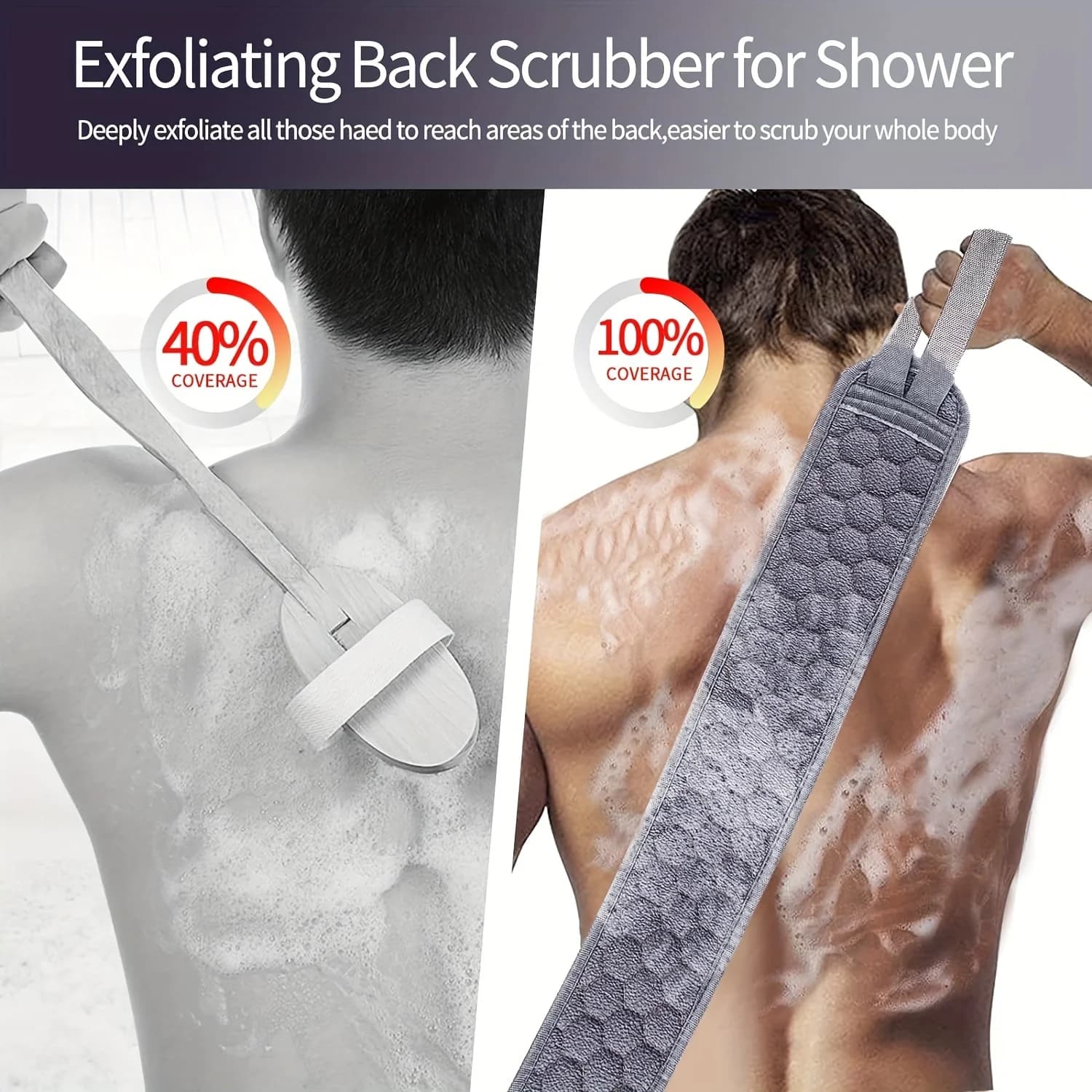 Exfoliating Body Scrubber Set Back Scrubber Bath Glove Loofah — image 5