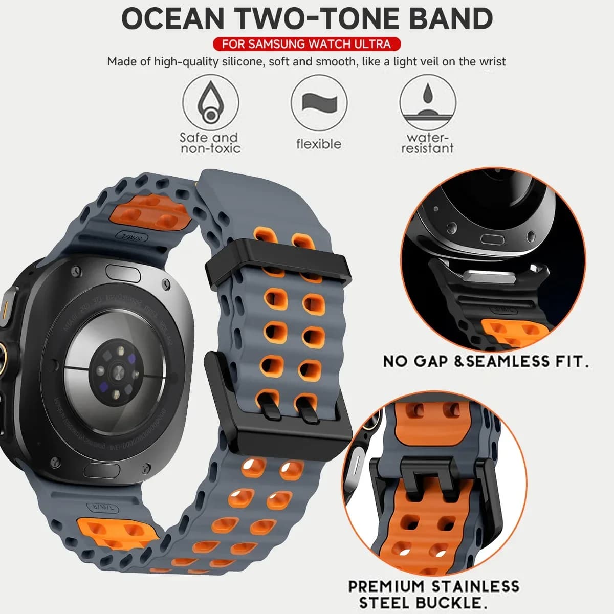 Sport Silicone Watch Strap Band Bracelet 47mm Smartwatch Replacement — image 3