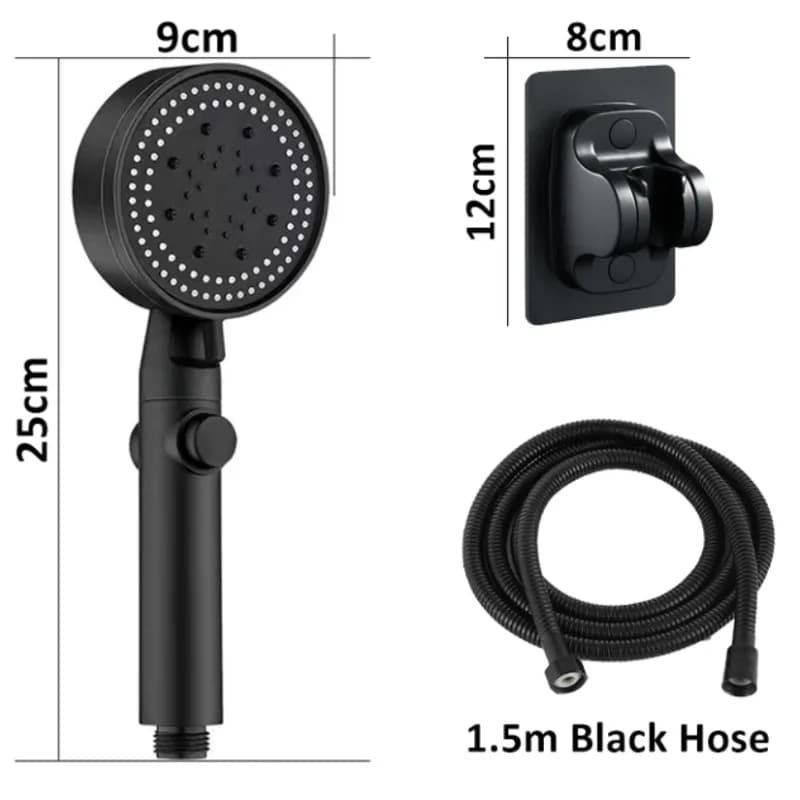 High Pressure Shower Head Set 5 Modes Water Saving with One-Touch Stop — image 6