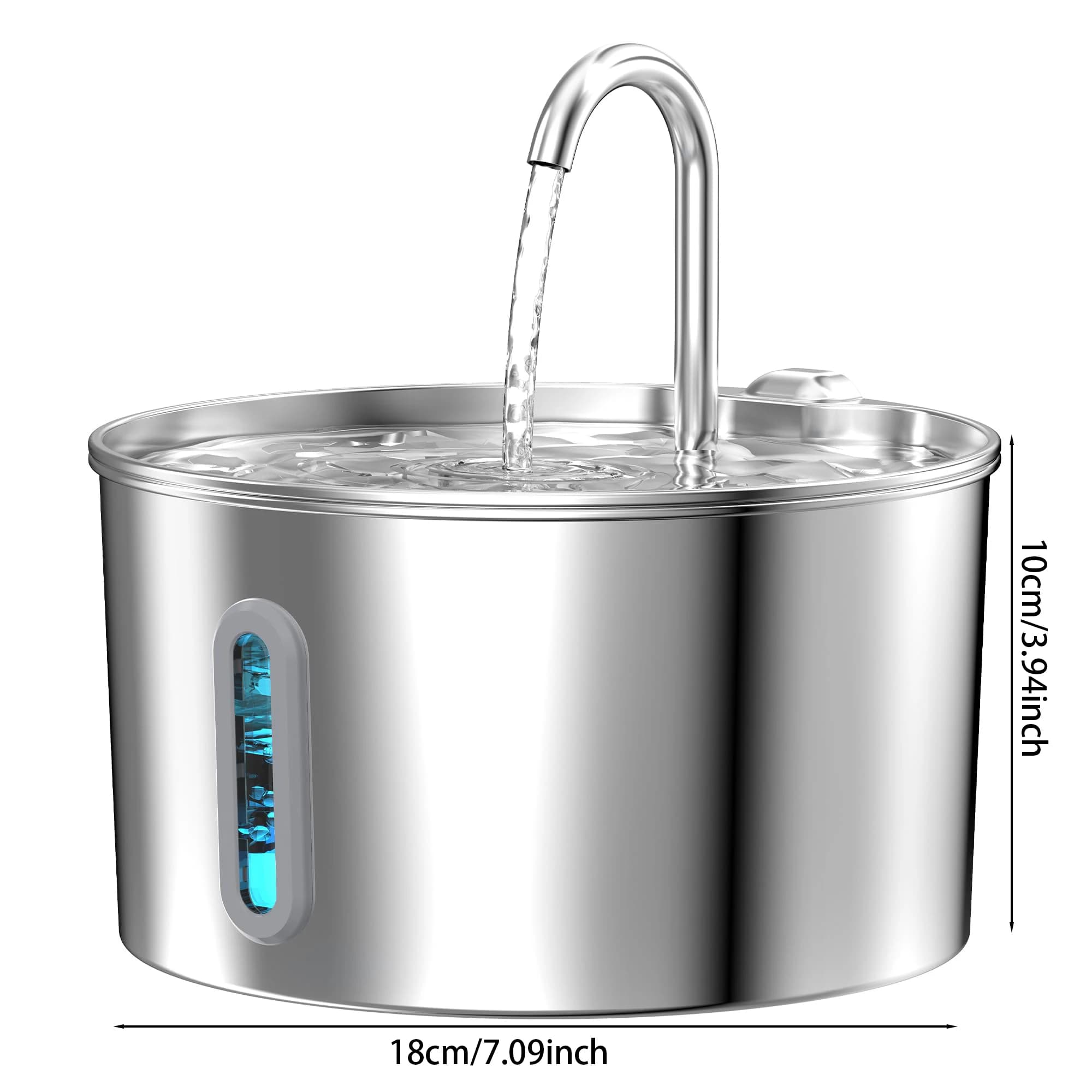Automatic Water Fountain 2.2L Stainless Steel Pet Cat Dog Bowl New ZYFeeder With — image 6