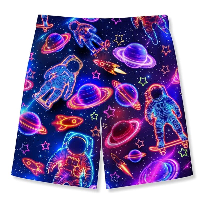 Men's Beach Shorts 3D Neon Print Colourful Board Shorts Swim Trunks Harajuku — image 8