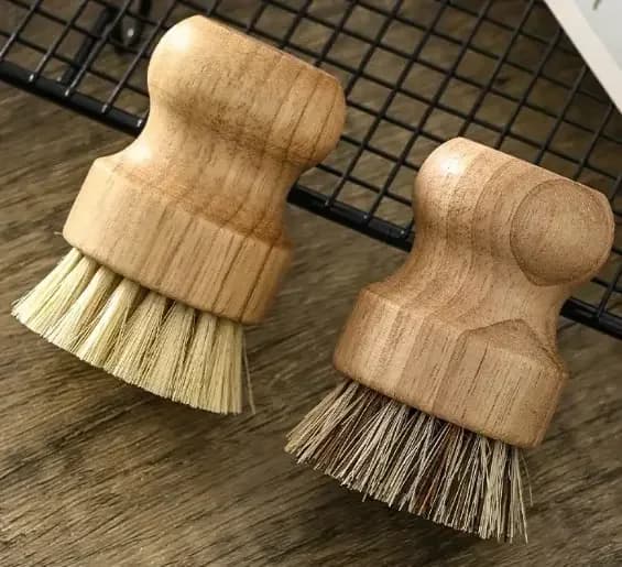 2 Pcs Wooden Dish Brush Kitchen Cleaning Brush Natural Sisal Coconut — image 7