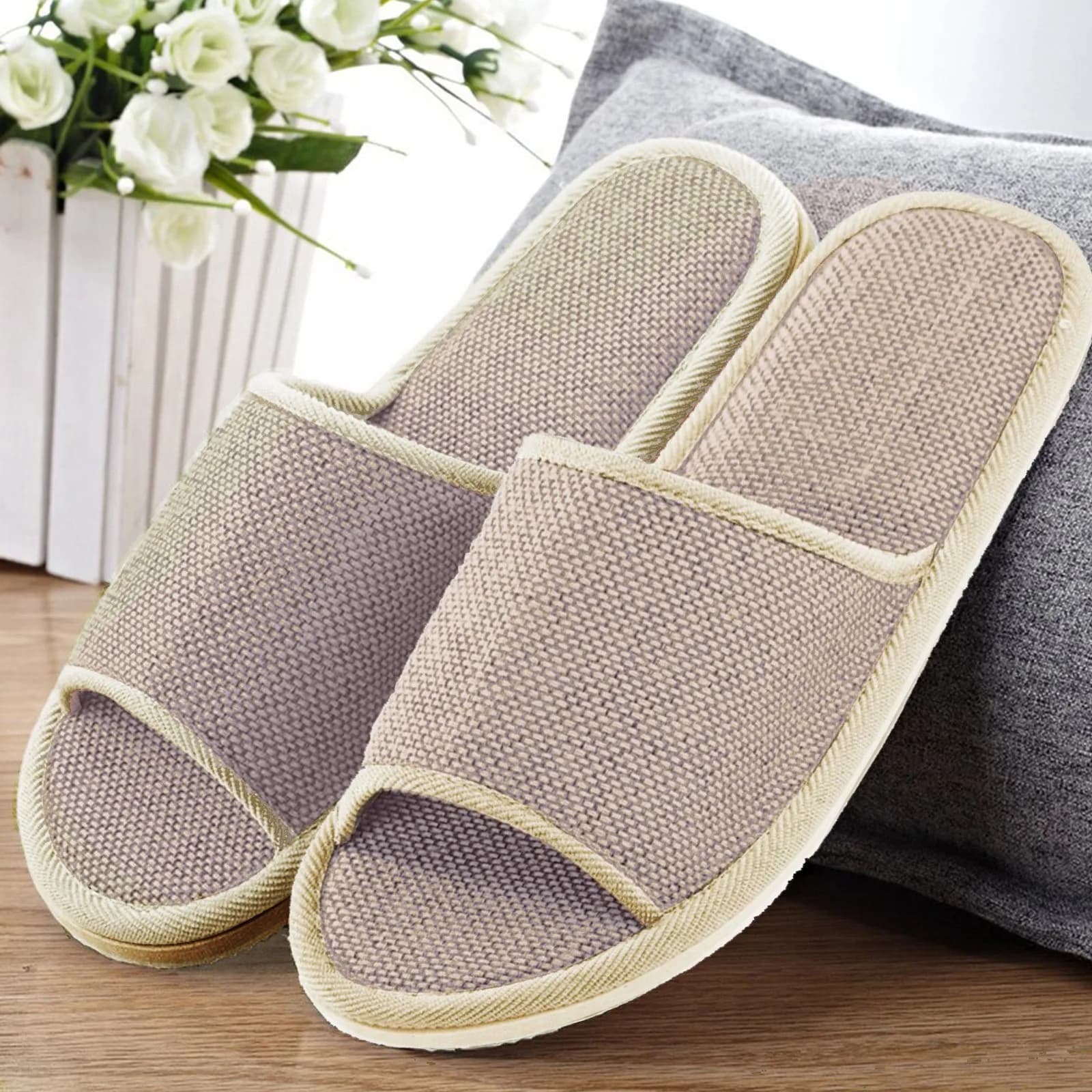 Women Men Couple Slippers Home Indoor Cozy Comfortable Non-Slip Flat Sandals — image 7