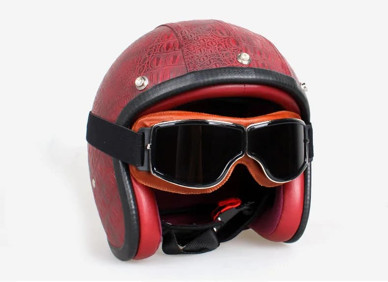 Vintage Motorcycle Goggles Leather Cruiser Folding Glasses Motocross Best Newest — image 4