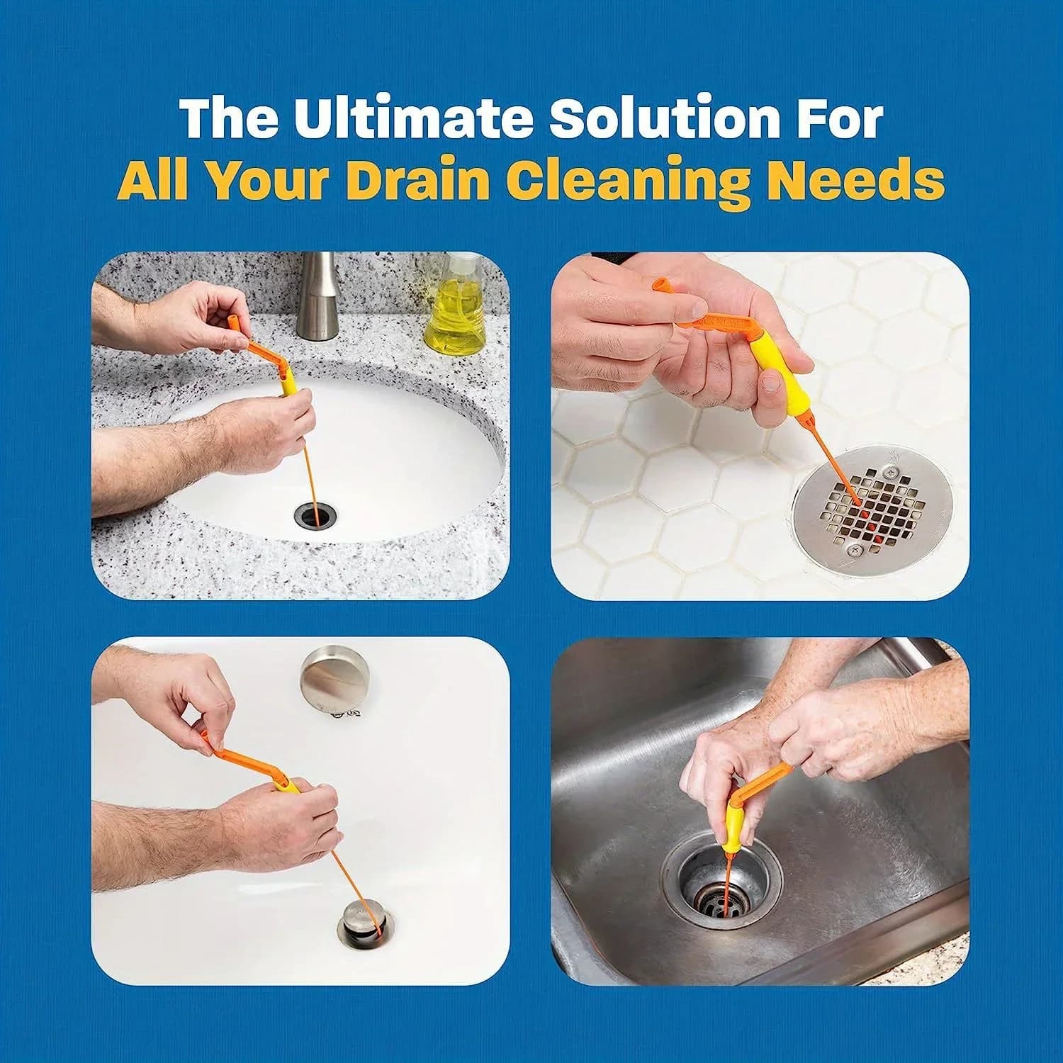 Drain Weasel Sink Snake Cleaner Hair Clog Remover Tool Rotating Handle With Easy — image 6