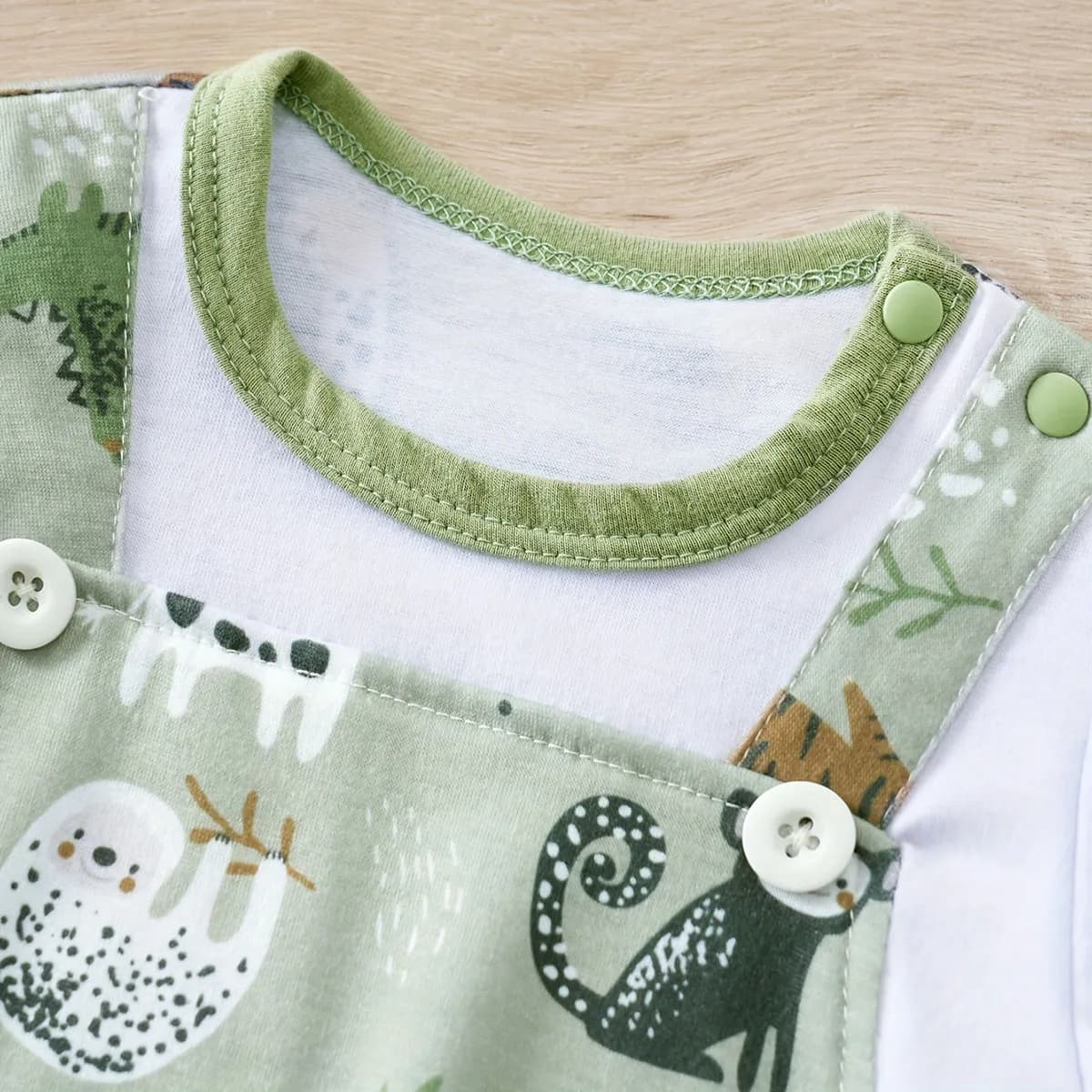 Infant Zoo Animal Print Romper Baby Boy Newborn Bodysuit Short Sleeve UK — image 3