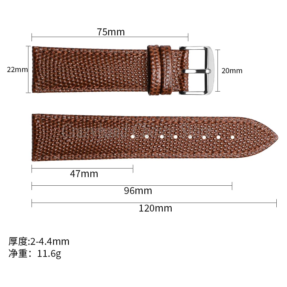 Lizard Texture Leather Watch Strap Universal Band 14mm 16mm 18mm 19mm 20mm 22mm — image 6