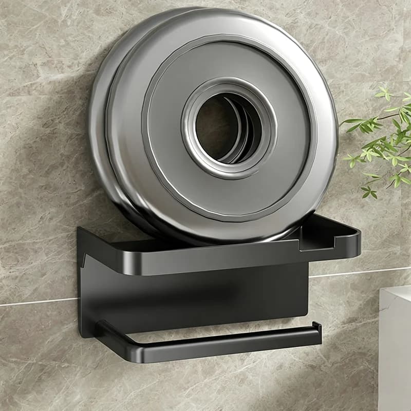 Wall Mounted Toilet Paper Holder No Drill Bathroom Shelf Tissue Dispenser UK — image 5