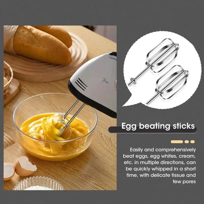 Handheld Electric Egg Beater 7-Speed Mixer Whipper Blender for Baking — image 6