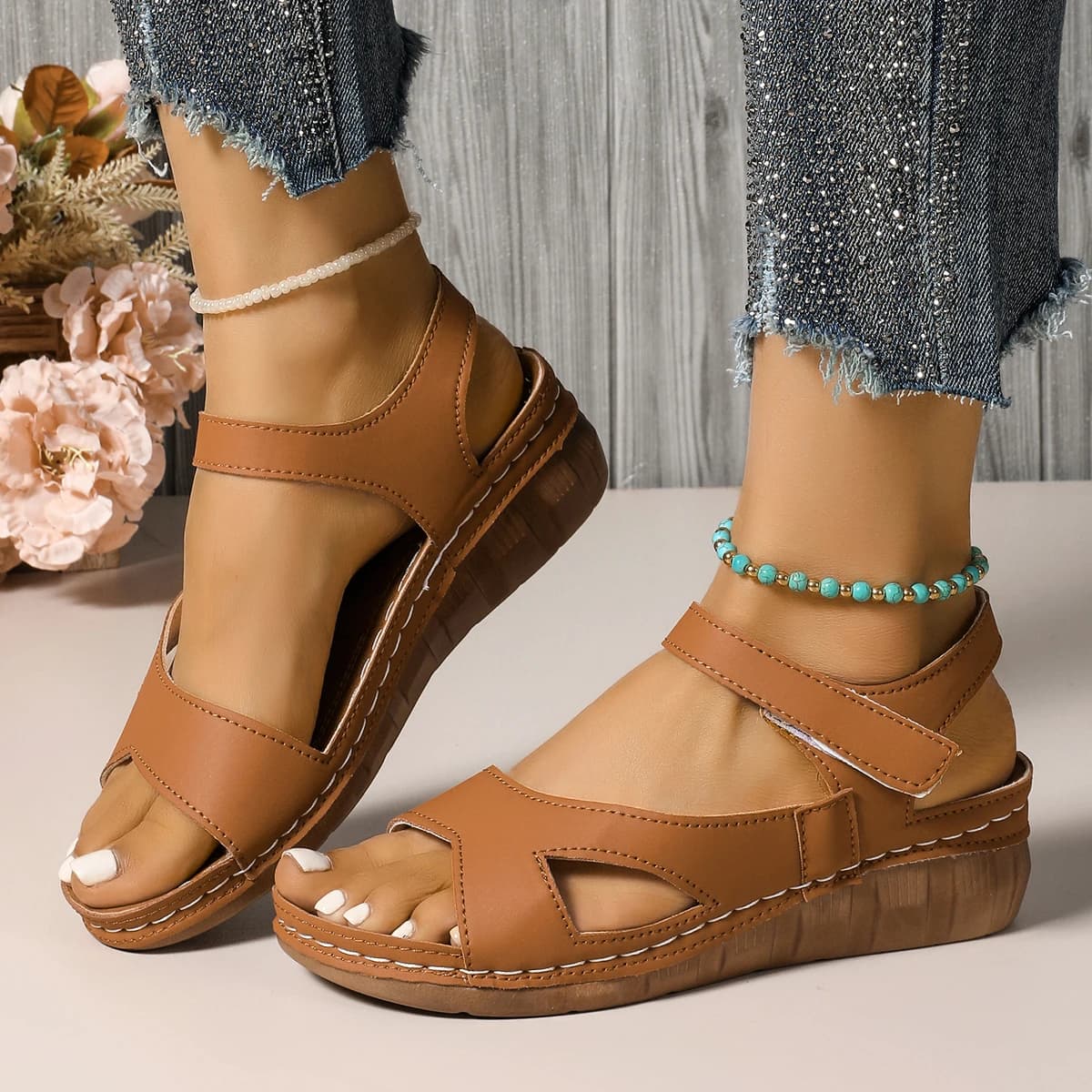 Women's Summer Wedge Sandals Slides Non-Slip Party Shoes Ladies — image 2