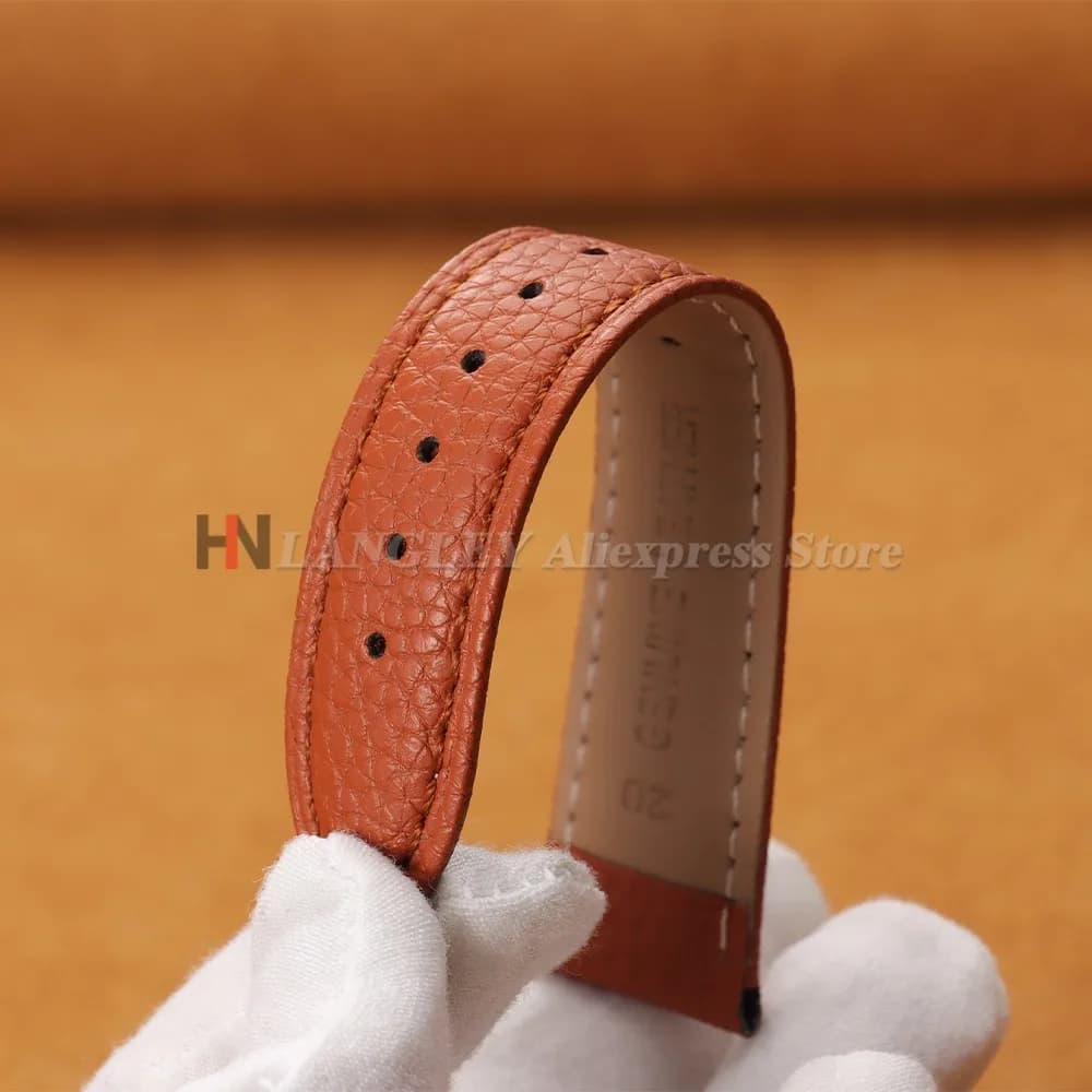 Calfskin Watch Band Leather Strap Butterfly Buckle 12-24mm New Litchi Grain New — image 4