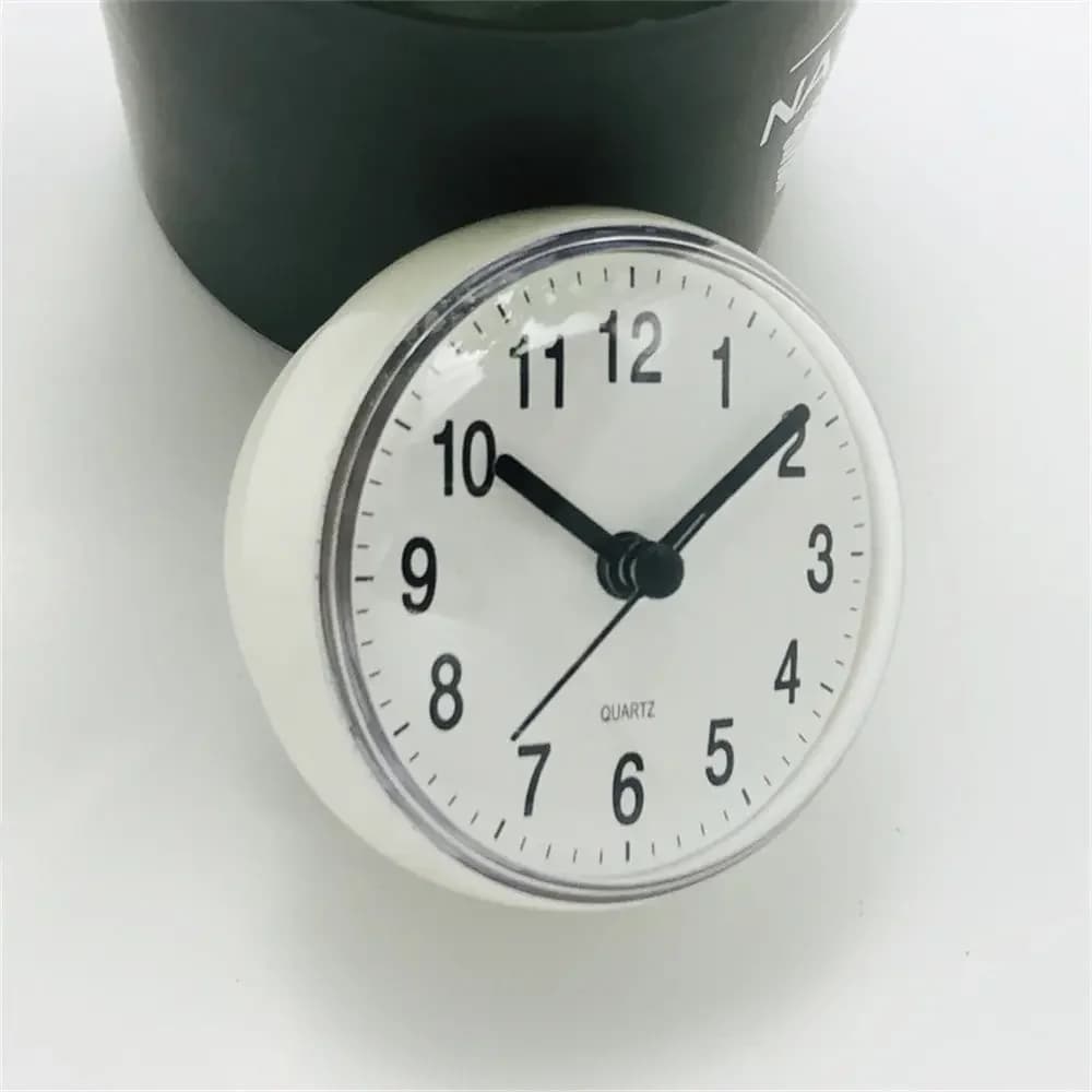 Mini Waterproof Anti-Fog Bathroom Wall Clock with Suction Cup 7cm Round Shower Clock — image 5