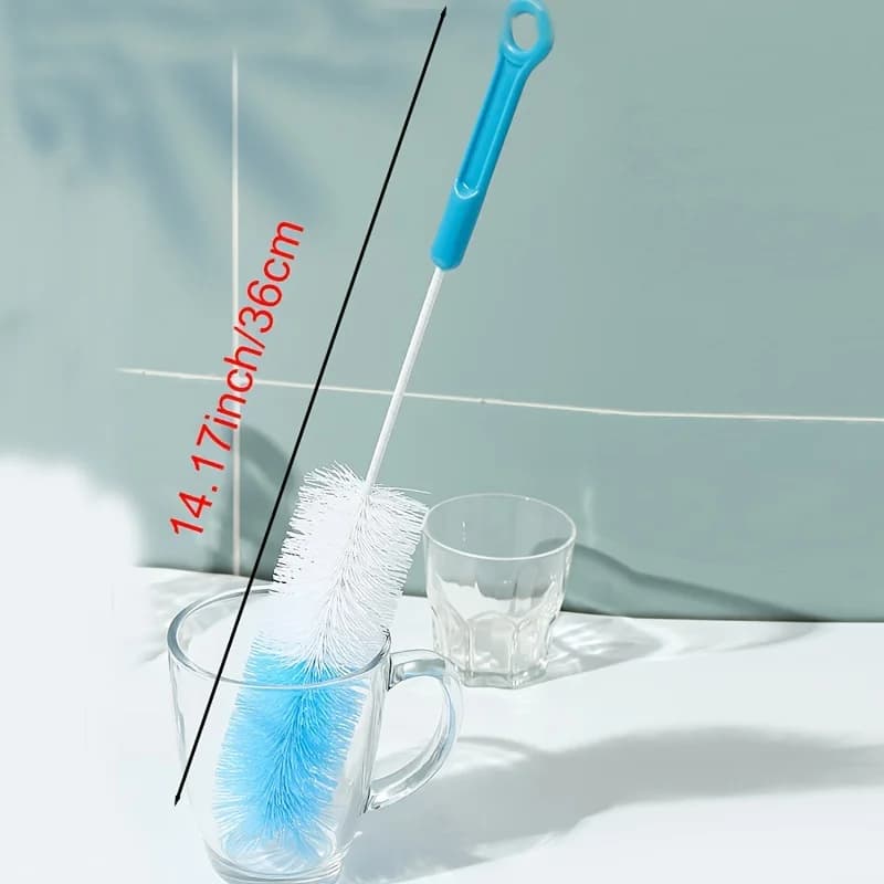 Long Handle Cup Brush Kitchen Glass Bottle Cleaning Scrubber for Milk Tea Cups — image 3