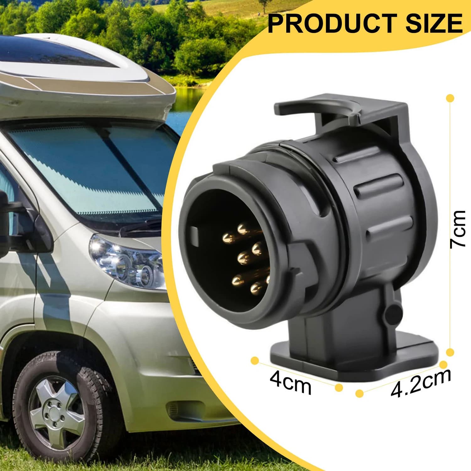 13 Pin to 7 Pin Trailer Towing Adapter Plug 12V Caravan Truck Towbar Connector — image 2