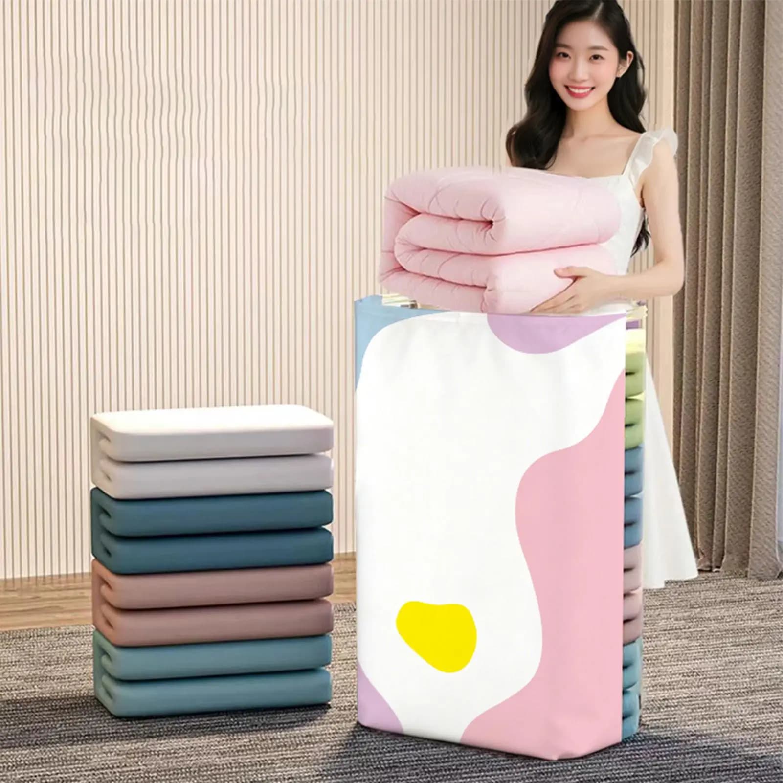 Vacuum Storage Bags for Clothes No-Pump Compression Space Saving Sealing — image 2