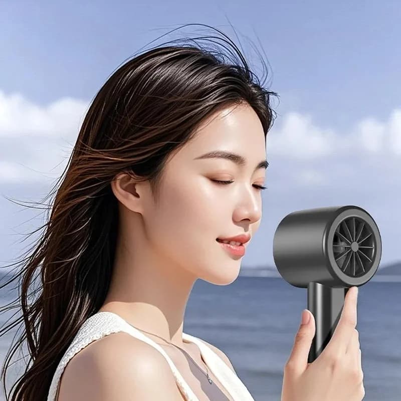 Portable Mini Handheld Fan USB Rechargeable LED Desktop Fan 100 Speeds — image 6