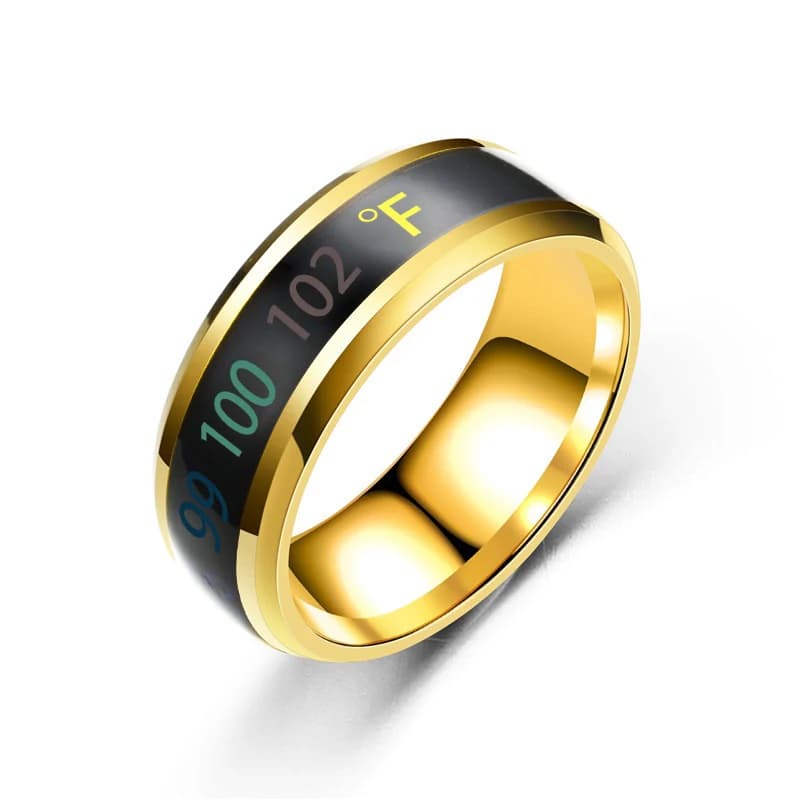 Smart Temperature Sensitive Mood Ring Stainless Steel Waterproof Couple Ring — image 8