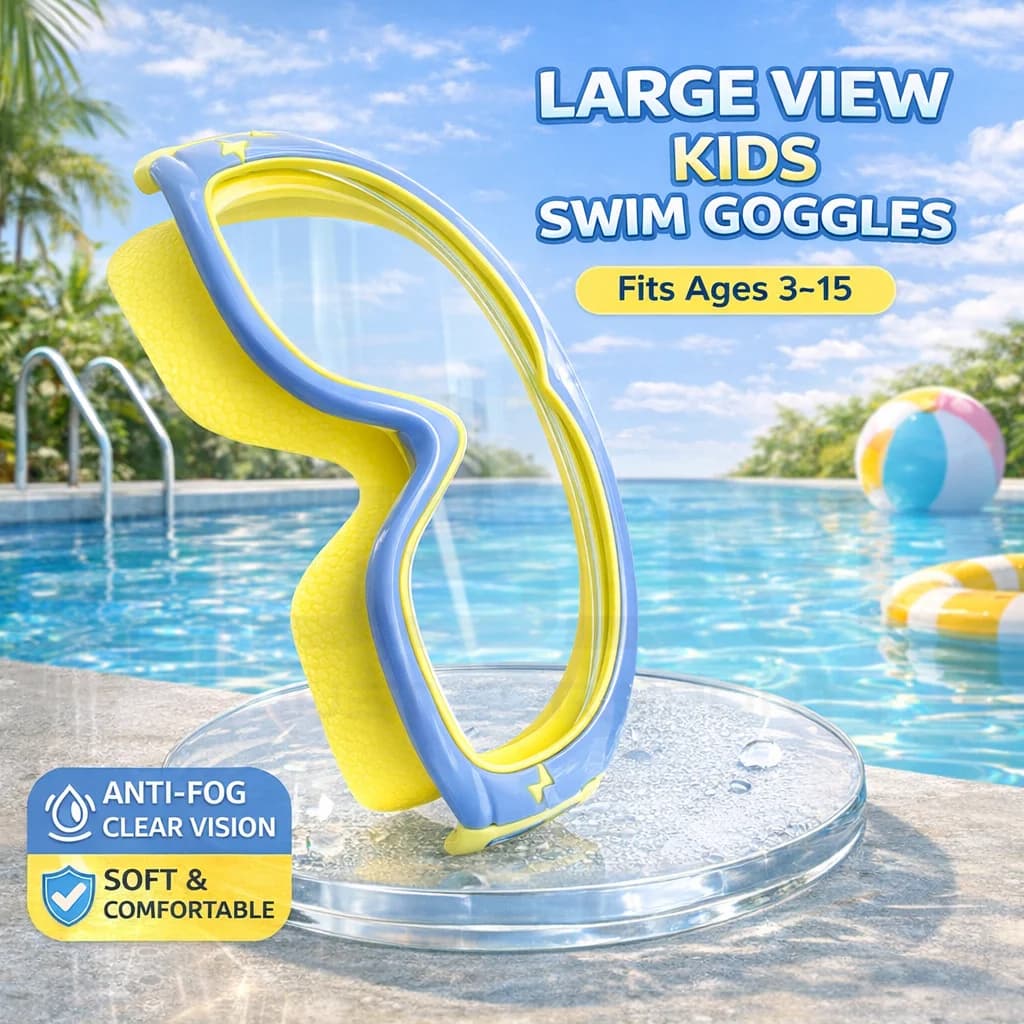 Kids Swimming Goggles Anti-Fog Wide View Big Frame for Boys Girls Ages 3-15 — image 6