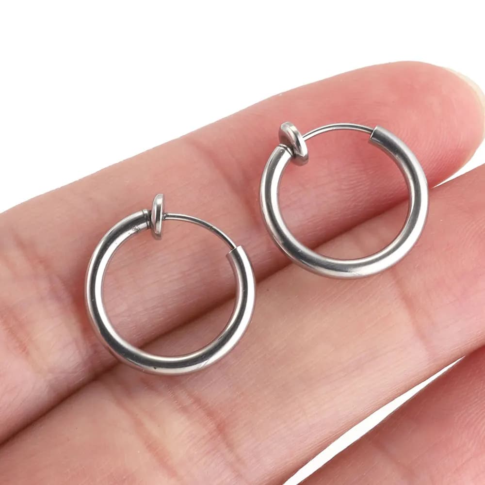 6 Pcs Stainless Steel Hoop Earrings Set for Women Korean Style Jewellery — image 6