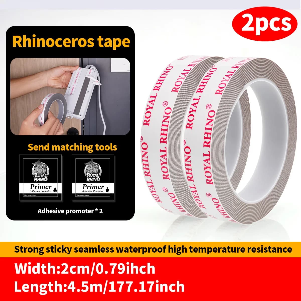 Extra Strong Double Sided Tape 450cm Adhesive for Car Mounting Tear Off — image 11