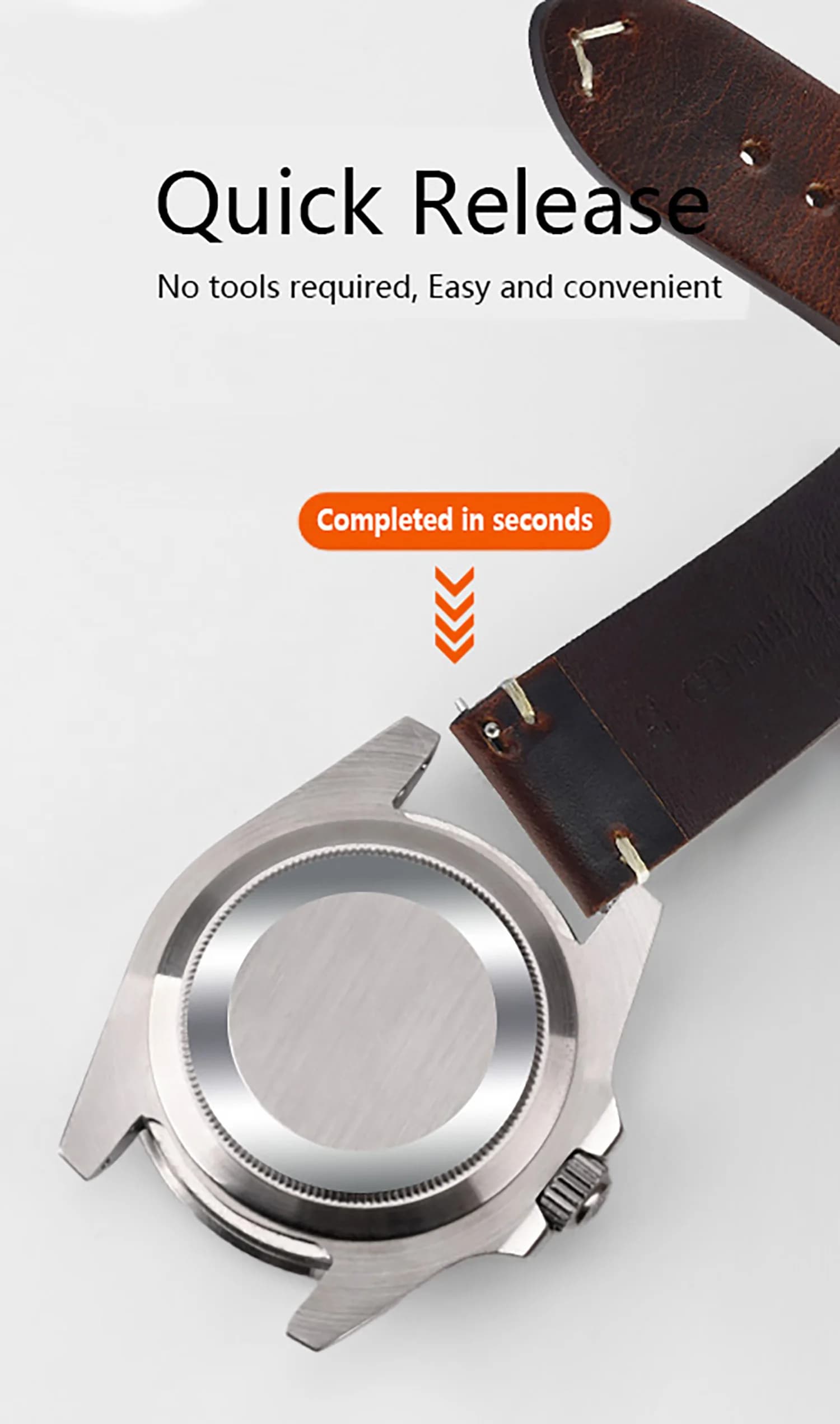Genuine Leather Watch Band Quick Release 18-24mm Strap 18mm 19mm 20mm UK — image 2