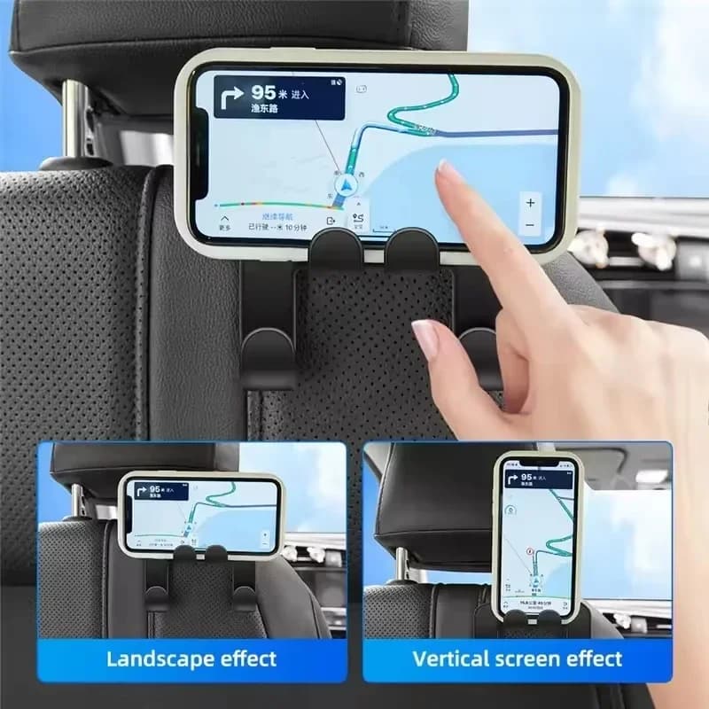 Car Seat Headrest Hook Hanger Multifunctional Backseat Organiser for Bags Clothes — image 4