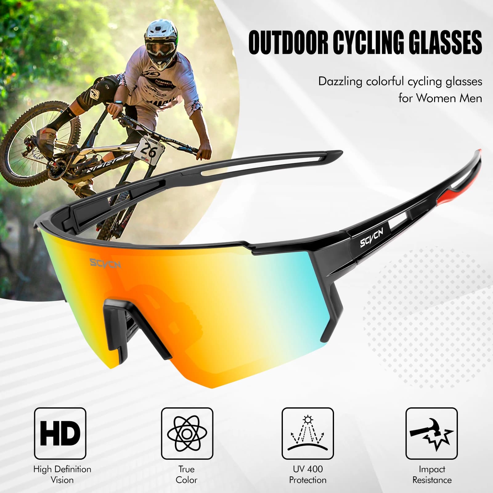 Cycling Sunglasses UV400 Men Women Road Bike Sports Mountain Climbing SCVCN New — image 4