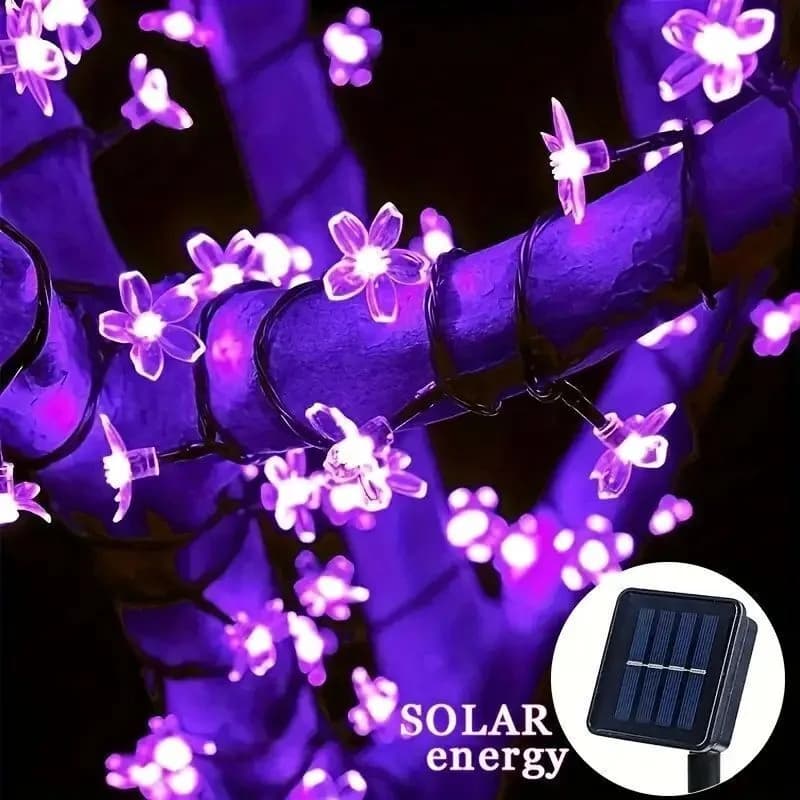 Solar Festoon LED Cherry Blossom Fairy Light String 5m 7m 12m Outdoor Garden Wedding — image 3