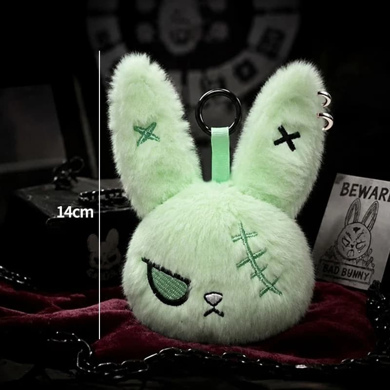 Gothic Bunny Plush Keychain Rabbit Bag Charm Horror Pendant Bandage Dark — image 11