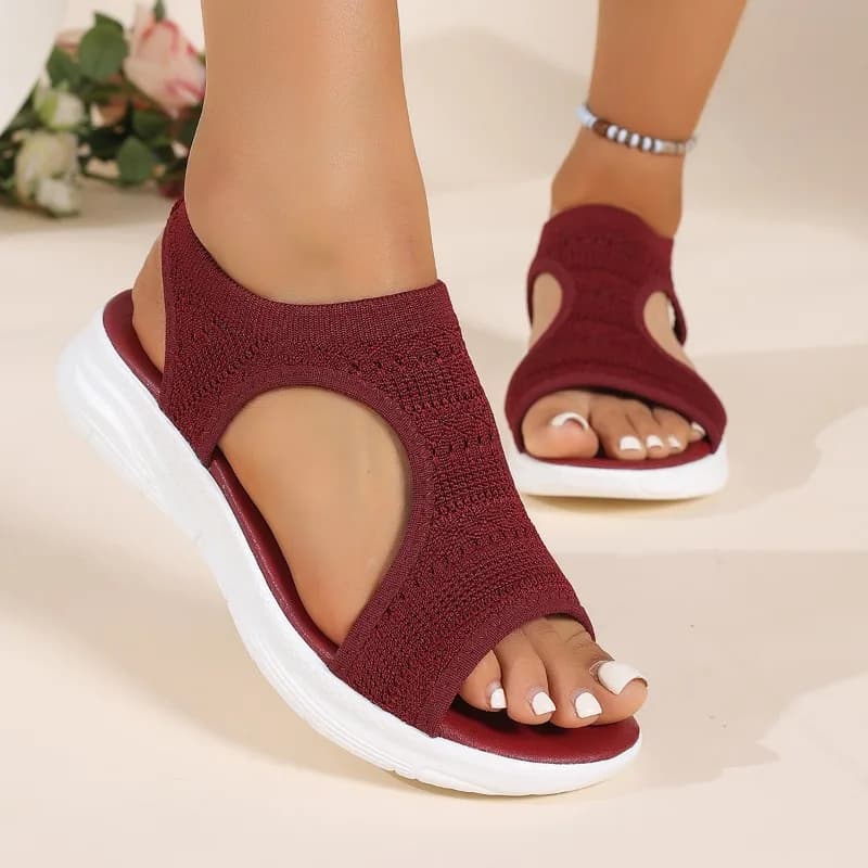 Women's Summer Sandals Mesh Knit Roman Beach Shoes Slip On Comfort — image 2