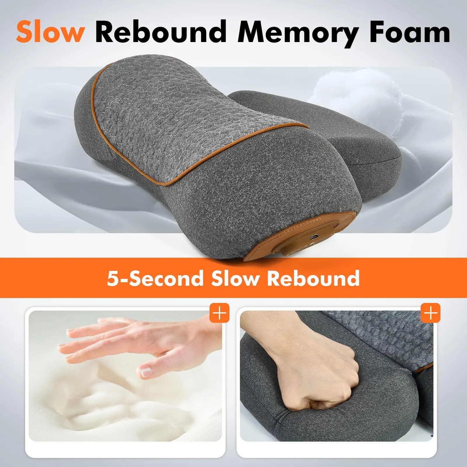 Electric Neck Massager Cervical Pillow Hot Compress Heating Vibration New Back U — image 4
