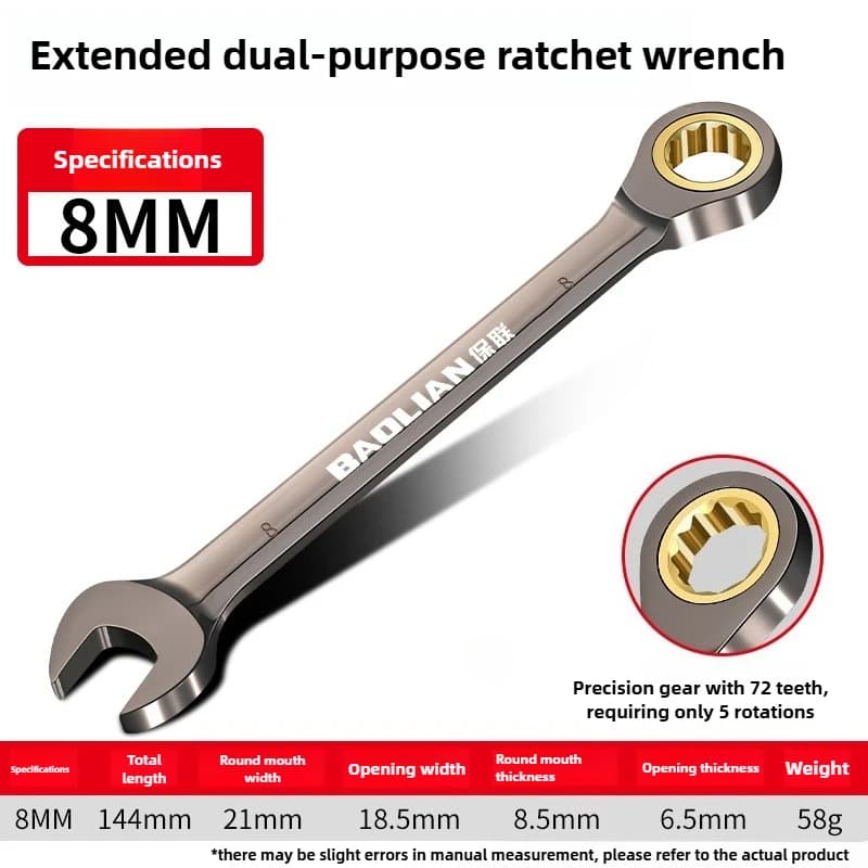 Adjustable Torx Wrench 8-22mm Ratchet Spanner for Bicycle Motorcycle Car — image 20