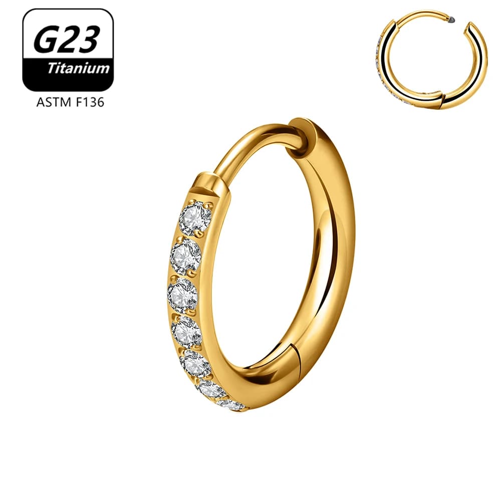 10 Pcs G23 Titanium Hoop Earrings Nose Ring ASTM F136 Body Jewellery — image 14