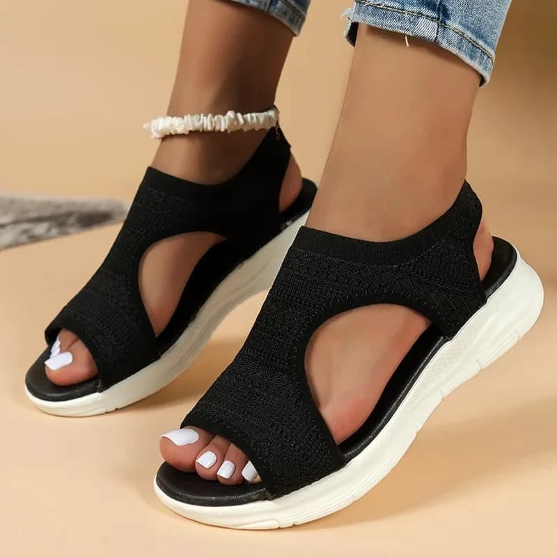 Women's Summer Sandals Mesh Knit Roman Beach Shoes Slip On Comfort — image 8