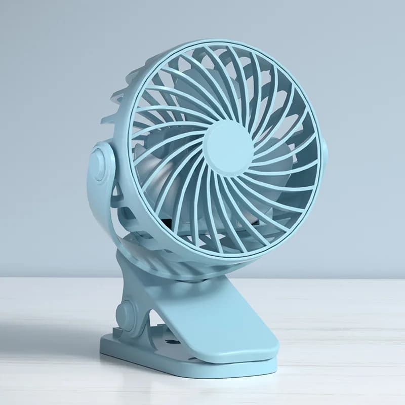 USB Rechargeable Clip-On Table Fan Portable Mini Desk Fan with Night Light — image 7