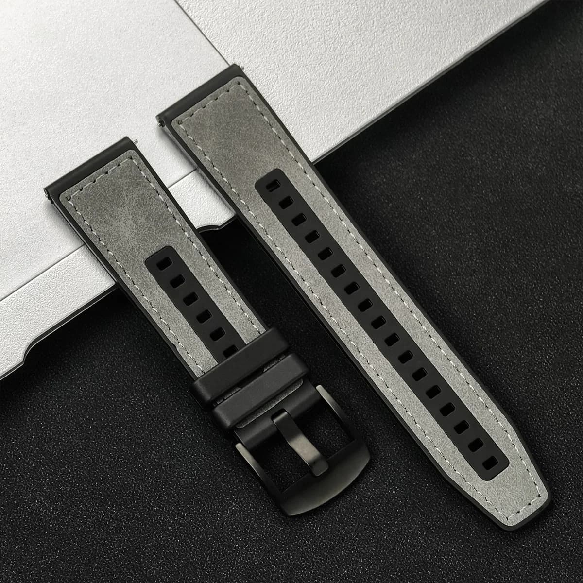 22mm Leather Silicone Watch Strap Replacement Bracelet Smartwatch — image 8